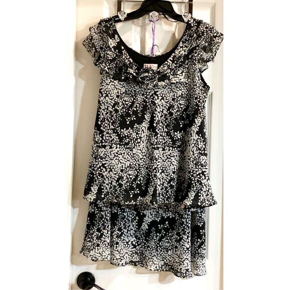 R&K ORIGINALS - 🎉HP🎉 EUC - L Sz 12 2-Piece Dress/Flutter-Sleeves & Boat-Neck - Picture 16 of 16